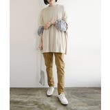 ベージュ | ストレッチツイルルーズテーパードパンツ M~4L レディース | and it