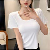 Tシャツ 半袖 Uネック ショート丈 レディース2023新しい 春夏 | And Kawaii | 詳細画像10