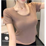Tシャツ 半袖 Uネック ショート丈 レディース2023新しい 春夏 | And Kawaii | 詳細画像14