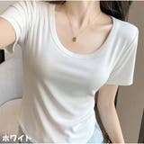 Tシャツ 半袖 Uネック ショート丈 レディース2023新しい 春夏 | And Kawaii | 詳細画像3
