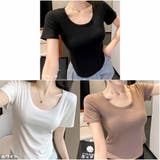 Tシャツ 半袖 Uネック ショート丈 レディース2023新しい 春夏 | And Kawaii | 詳細画像5