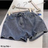 デニムブルー | ダメージデニムショートパンツ ハイウエストダメージショートパンツ ショーパン | And Kawaii