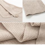 リブニット 春秋 フロントオープン Vネック 長袖ニットソー ベーシック | And Kawaii | 詳細画像3 