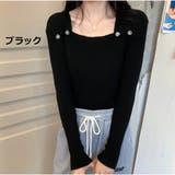 ブラック | カットソー ニット 長袖 | And Kawaii