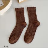 モカ | 靴下 ソックス 韓国ファッション 秋 冬 ケーブル編みデザイン | And Kawaii