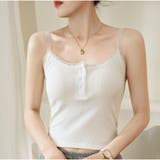 タンクトップ ショート丈 ノースリーブベーシック キャミソール トップス | And Kawaii | 詳細画像7 