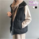 中綿ダウンベスト カジュアル フェミニン 秋冬新作 韓国風 | And Kawaii | 詳細画像1 