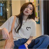 B | Tシャツ  コットン半袖 夏 ゆったり ロゴプリント トップス | And Kawaii