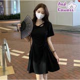 ワンピース ショートスカート ドレス ミニワンピ 夏 おしゃれ 可愛い | And Kawaii | 詳細画像1