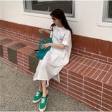 Tシャツワンピース 前後ロゴプリント ミモレワンピ | And Kawaii | 詳細画像13