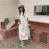 Tシャツワンピース 前後ロゴプリント ミモレワンピ | And Kawaii | 詳細画像2