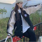 スタジャン ブルゾン レディース アウター 秋 冬 オーバーサイズ | And Kawaii | 詳細画像4