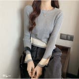 グレー | ニット ショート丈 長袖ニットセータートップス | And Kawaii