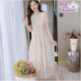 ワンピース ロングスカート ひざ丈 きれいめ カジュアル 花柄 韓国風 | And Kawaii | 詳細画像1 