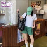 半袖Tシャツ カジュアル ショート丈 夏服 レディース 韓国ファッション | And Kawaii | 詳細画像1