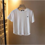ホワイト | 半袖Tシャツ カジュアル ショート丈 夏服 レディース 韓国ファッション | And Kawaii