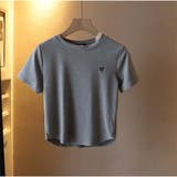 グレー | 半袖Tシャツ カジュアル ショート丈 夏服 レディース 韓国ファッション | And Kawaii