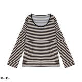 ボーダーTシャツ 長袖Tシャツ ビッグシルエット ゆったり カジュアル 韓国風 | And Kawaii | 詳細画像2 