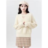 ニット 丸首 Vネック トップス 秋冬 セーター あったか 韓国 | And Kawaii | 詳細画像11 