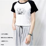 レトロ漫画プリント配色Tシャツ 半袖 カジュアル ショート丈  | And Kawaii | 詳細画像2 