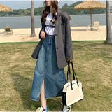 ロングデニムスカート ロングタイトスカート スリムAライン | And Kawaii | 詳細画像10