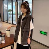 韓国ファッション ビックシルエットポケットデニムベスト ゆったりシルエット | And Kawaii | 詳細画像6