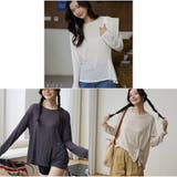 カットソートップス 長袖 無地 薄手 シンプル 柔らかなカットソー 羽織り | And Kawaii | 詳細画像5 