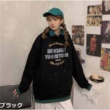 ロゴBIGパーカー 裏起毛 フード付き 長袖 ゆったり 秋冬新着 | And Kawaii | 詳細画像2 