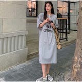 ワンピース 半袖 膝丈ワンピ レディース ロゴワンピース 夏服 | And Kawaii | 詳細画像4 
