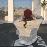 長袖カジュアルパーカー 重ね風 ボーダー柄 | And Kawaii | 詳細画像9 