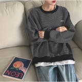 長袖カジュアルパーカー 重ね風 ボーダー柄 | And Kawaii | 詳細画像11 