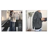 長袖カジュアルパーカー 重ね風 ボーダー柄 | And Kawaii | 詳細画像2 