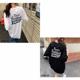 半袖Tシャツ クルーネック 前後ロゴプリント ゆったりトップス | And Kawaii | 詳細画像2 