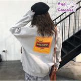パーカー トレーナー 長袖 前後ロゴパーカー 韓国 | And Kawaii | 詳細画像1