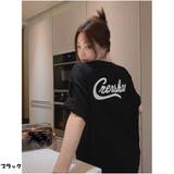 ブラック | 半袖Tシャツ 前後ロゴプリント 夏 綿Tシャツ レディース韓国 | And Kawaii