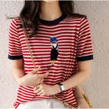 半袖ボーダーニット Tシャツ トップス カットソー 切り替え レディース | And Kawaii | 詳細画像13 