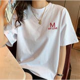 Tシャツ ロゴプリント 体型カバー トップス 半袖 クルーネック | And Kawaii | 詳細画像7 