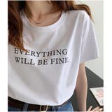 半袖Tシャツ コットン英字ロゴプリント クルーネック トップス | And Kawaii | 詳細画像4