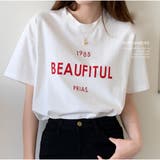 半袖Tシャツ ロゴプリント コットン クルーネック トップス | And Kawaii | 詳細画像4 