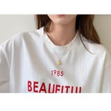 半袖Tシャツ ロゴプリント コットン クルーネック トップス | And Kawaii | 詳細画像5 