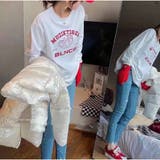 長袖Tシャツ レディース ゆったり韓国 ロゴプリント | And Kawaii | 詳細画像7 