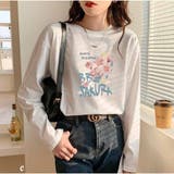C | 長袖Tシャツ レディース ゆったり韓国 ロゴプリント | And Kawaii