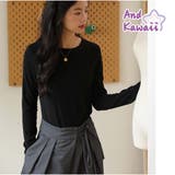 ロンT Tシャツ 着やせ 長袖プルオーバー 無地 韓国ファッション | And Kawaii | 詳細画像1 