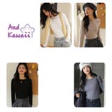 ロンT Tシャツ 着やせ 長袖プルオーバー 無地 韓国ファッション | And Kawaii | 詳細画像2 