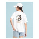 ホワイト | Tシャツ 半袖 クルーネック 前後ロゴプリント ゆったりトップス 韓国風 | And Kawaii