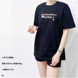 Tシャツ 半袖 クルーネック 前後ロゴプリント ゆったりトップス 韓国風 | And Kawaii | 詳細画像2 
