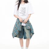 オーバーサイズ半袖Tシャツ 英字プリント 韓国風 | And Kawaii | 詳細画像7
