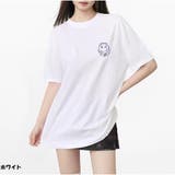 ホワイト | 半袖Tシャツ オーバーサイズ スマイル刺繍 韓国風 | And Kawaii
