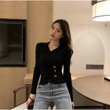 カシュクール Vネックカットソー 長袖 無地 春  | And Kawaii | 詳細画像16 