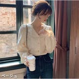 ボリュームスリーブブラウス Vネック レディース 春 | And Kawaii | 詳細画像2